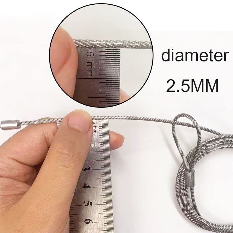Ovener Safety Cable Lock 48â€™â€™ Long, Luggage Lock Safety Cable Lightweight Braided Stainless Steel by Ovener - Image 4